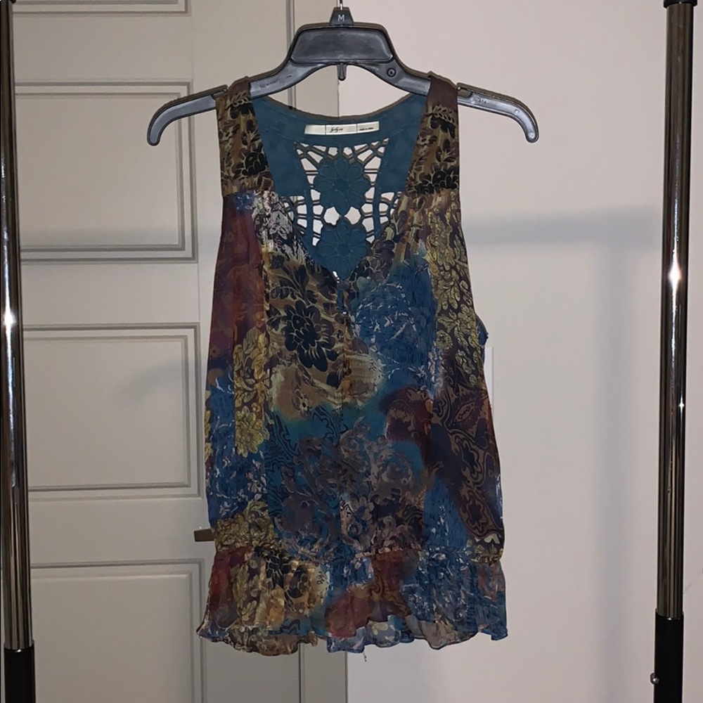 Dream on Short Sleeve Top - Blue/Red/Brown/Green